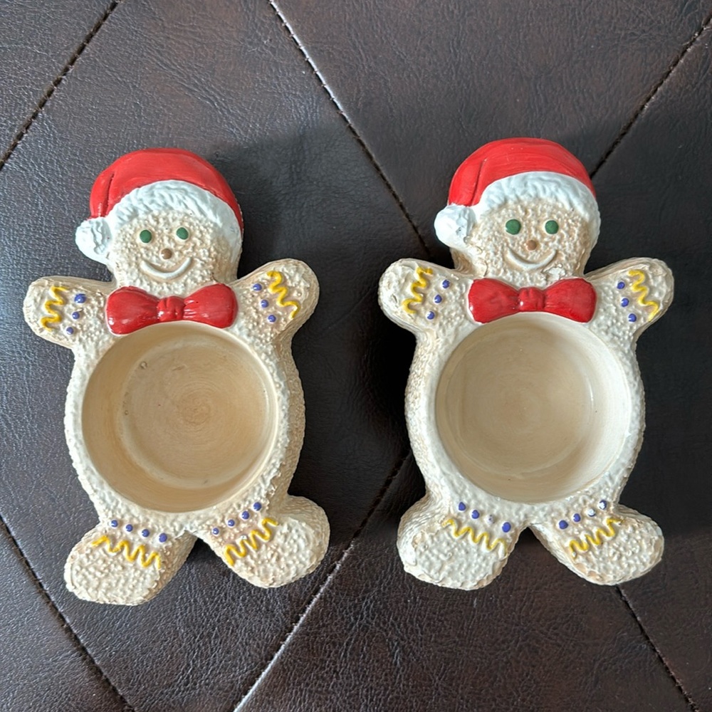 Yankee Candle, Gingerbread men tea light holders (set of two).